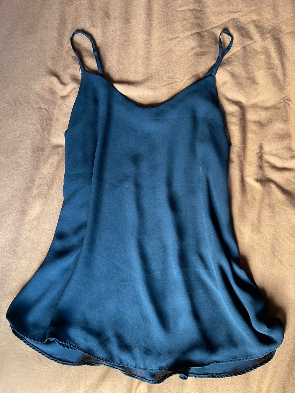 Satin Black Spaghetti Strap Cami Top